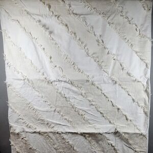 Opalhouse Tufted Textured Stripe Duvet Cover Full/Queen‎ Ivory Boho Fringe